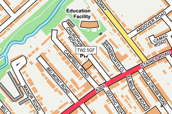 TW2 5GF map - OS OpenMap – Local (Ordnance Survey)