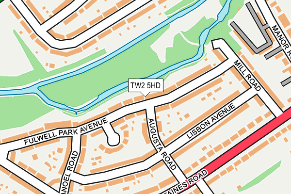 TW2 5HD map - OS OpenMap – Local (Ordnance Survey)