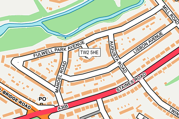 TW2 5HE map - OS OpenMap – Local (Ordnance Survey)