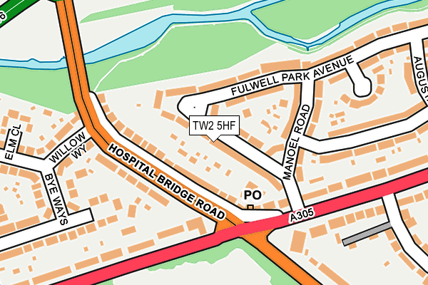 TW2 5HF map - OS OpenMap – Local (Ordnance Survey)