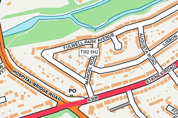 TW2 5HJ map - OS OpenMap – Local (Ordnance Survey)