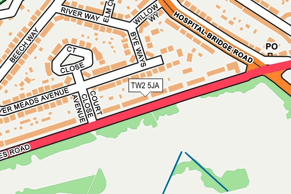 TW2 5JA map - OS OpenMap – Local (Ordnance Survey)