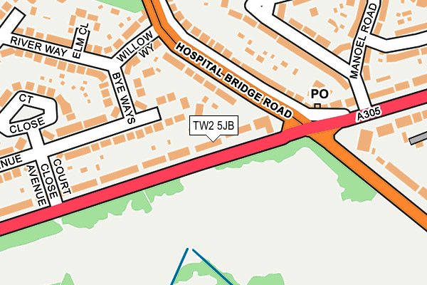 TW2 5JB map - OS OpenMap – Local (Ordnance Survey)