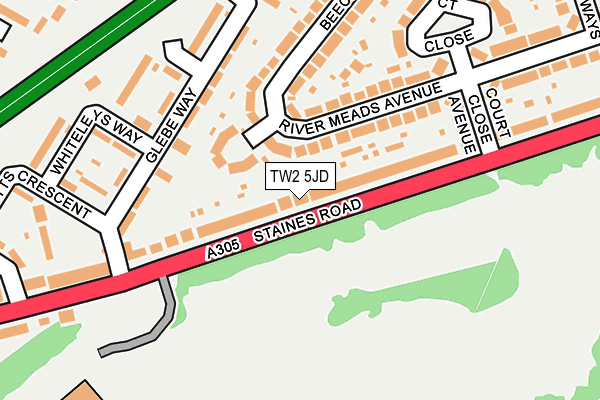 TW2 5JD map - OS OpenMap – Local (Ordnance Survey)