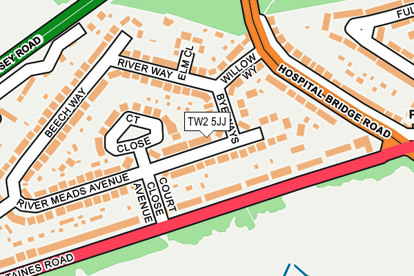 TW2 5JJ map - OS OpenMap – Local (Ordnance Survey)