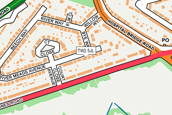 TW2 5JL map - OS OpenMap – Local (Ordnance Survey)