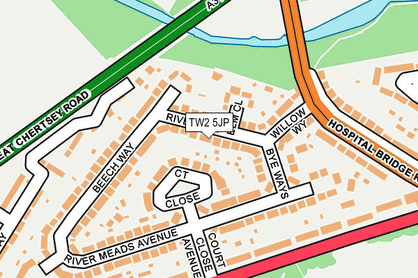TW2 5JP map - OS OpenMap – Local (Ordnance Survey)