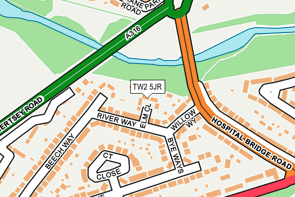 TW2 5JR map - OS OpenMap – Local (Ordnance Survey)