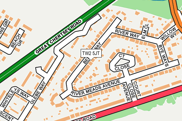 TW2 5JT map - OS OpenMap – Local (Ordnance Survey)