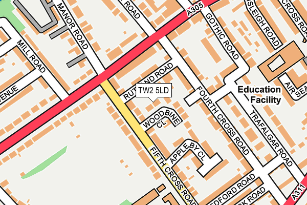TW2 5LD map - OS OpenMap – Local (Ordnance Survey)