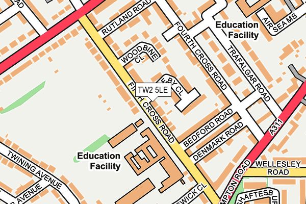 TW2 5LE map - OS OpenMap – Local (Ordnance Survey)