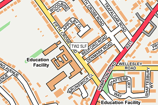 TW2 5LF map - OS OpenMap – Local (Ordnance Survey)