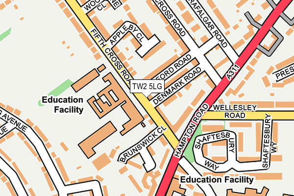 TW2 5LG map - OS OpenMap – Local (Ordnance Survey)
