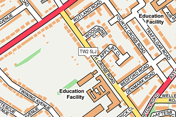 TW2 5LJ map - OS OpenMap – Local (Ordnance Survey)