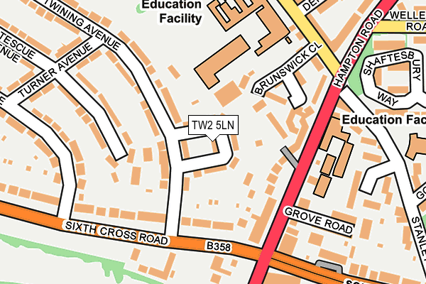TW2 5LN map - OS OpenMap – Local (Ordnance Survey)