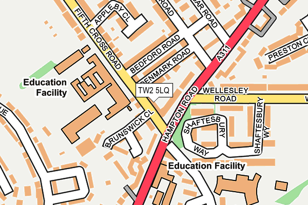 TW2 5LQ map - OS OpenMap – Local (Ordnance Survey)