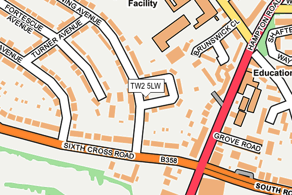 TW2 5LW map - OS OpenMap – Local (Ordnance Survey)