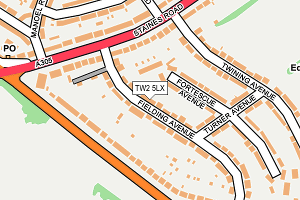 TW2 5LX map - OS OpenMap – Local (Ordnance Survey)