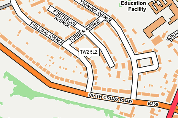 TW2 5LZ map - OS OpenMap – Local (Ordnance Survey)