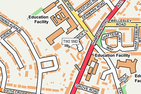 TW2 5ND map - OS OpenMap – Local (Ordnance Survey)