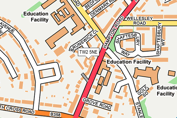 TW2 5NE map - OS OpenMap – Local (Ordnance Survey)