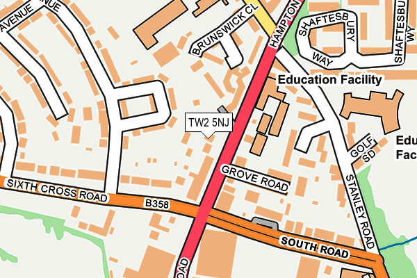 TW2 5NJ map - OS OpenMap – Local (Ordnance Survey)