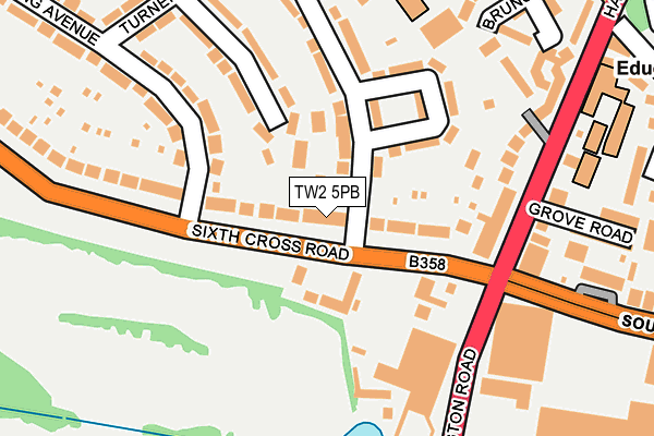 TW2 5PB map - OS OpenMap – Local (Ordnance Survey)