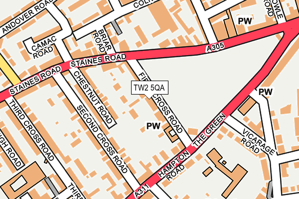 TW2 5QA map - OS OpenMap – Local (Ordnance Survey)