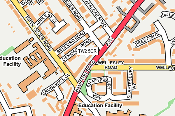 TW2 5QR map - OS OpenMap – Local (Ordnance Survey)