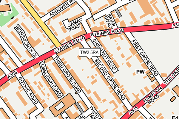 TW2 5RA map - OS OpenMap – Local (Ordnance Survey)