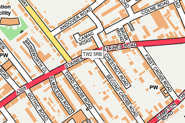 TW2 5RB map - OS OpenMap – Local (Ordnance Survey)