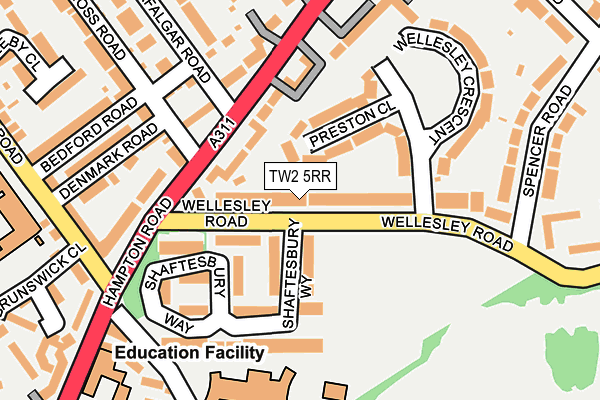 TW2 5RR map - OS OpenMap – Local (Ordnance Survey)