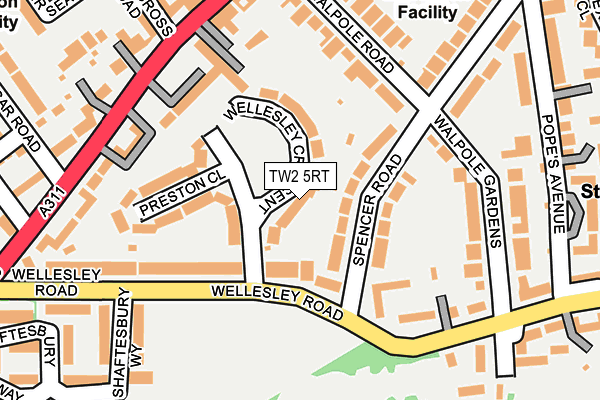 TW2 5RT map - OS OpenMap – Local (Ordnance Survey)