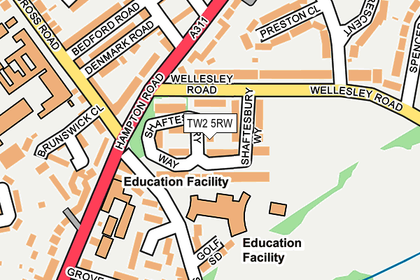 TW2 5RW map - OS OpenMap – Local (Ordnance Survey)