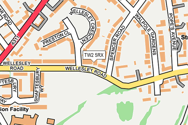 TW2 5RX map - OS OpenMap – Local (Ordnance Survey)