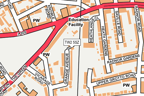 TW2 5SZ map - OS OpenMap – Local (Ordnance Survey)