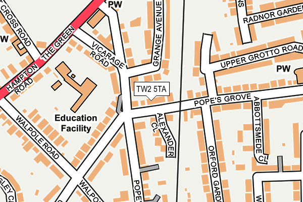 TW2 5TA map - OS OpenMap – Local (Ordnance Survey)