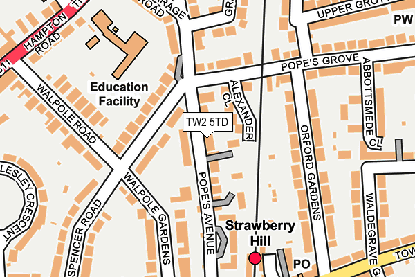 TW2 5TD map - OS OpenMap – Local (Ordnance Survey)