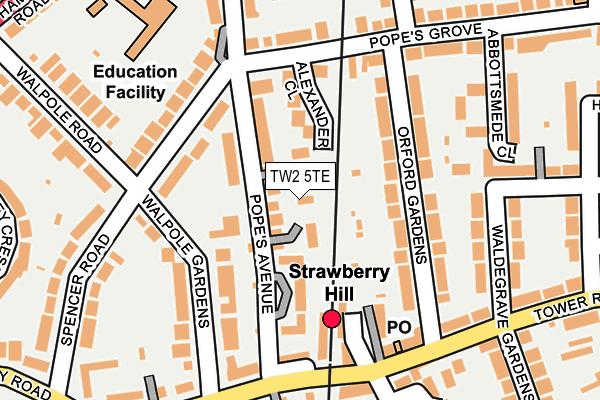 TW2 5TE map - OS OpenMap – Local (Ordnance Survey)