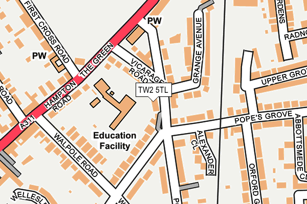 TW2 5TL map - OS OpenMap – Local (Ordnance Survey)