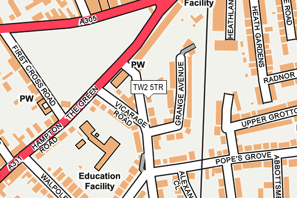 TW2 5TR map - OS OpenMap – Local (Ordnance Survey)