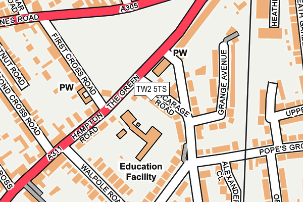 TW2 5TS map - OS OpenMap – Local (Ordnance Survey)