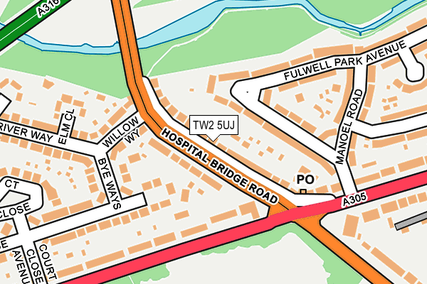 TW2 5UJ map - OS OpenMap – Local (Ordnance Survey)