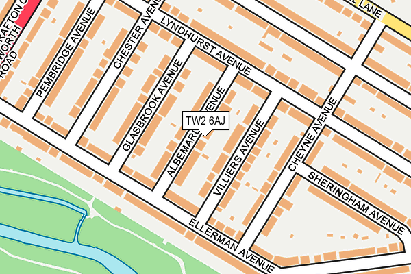 TW2 6AJ map - OS OpenMap – Local (Ordnance Survey)