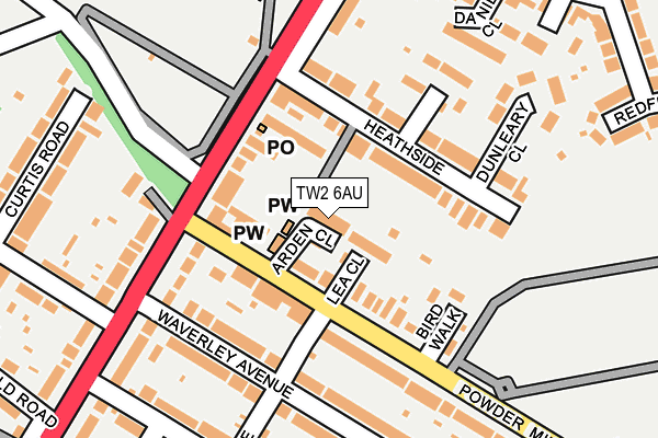TW2 6AU map - OS OpenMap – Local (Ordnance Survey)