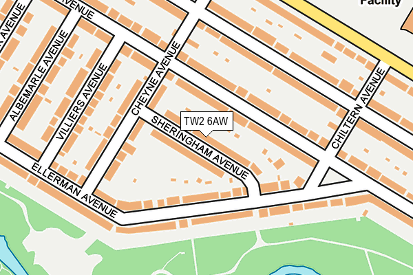 TW2 6AW map - OS OpenMap – Local (Ordnance Survey)