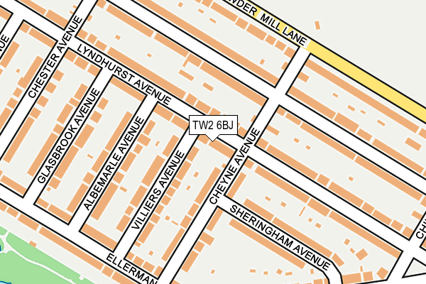 TW2 6BJ map - OS OpenMap – Local (Ordnance Survey)