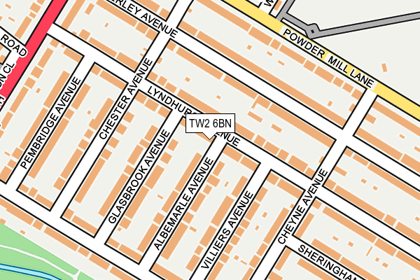 TW2 6BN map - OS OpenMap – Local (Ordnance Survey)
