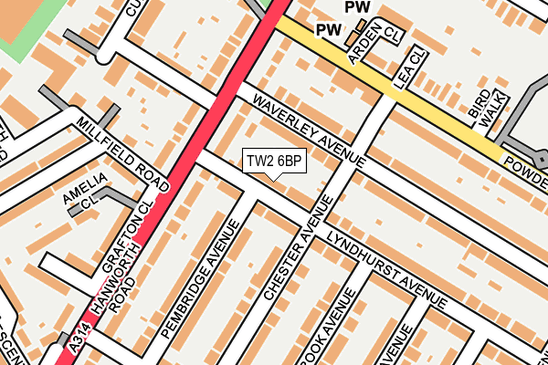 TW2 6BP map - OS OpenMap – Local (Ordnance Survey)