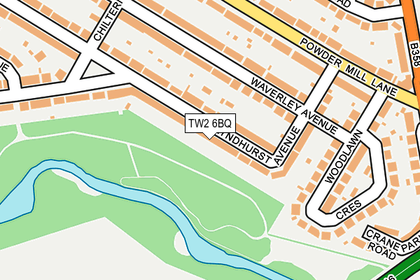 TW2 6BQ map - OS OpenMap – Local (Ordnance Survey)